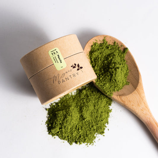 Megan’s Pantry Ceremonial Grade Matcha Tea – vibrant Japanese green tea powder for lattes, smoothies, and mindful tea rituals