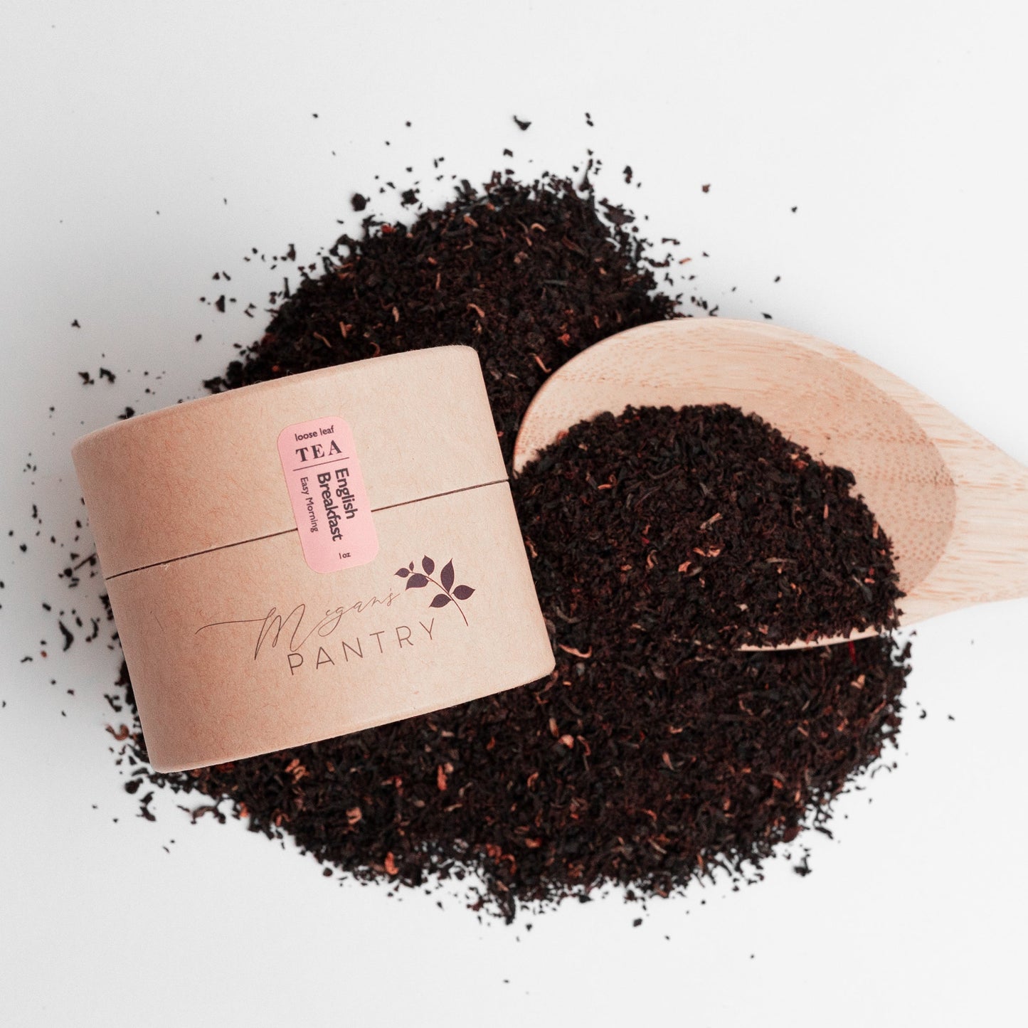 Megan’s Pantry English Breakfast Black Tea – a bold, smooth blend of Ceylon and Assam tea leaves for a rich, classic morning cup