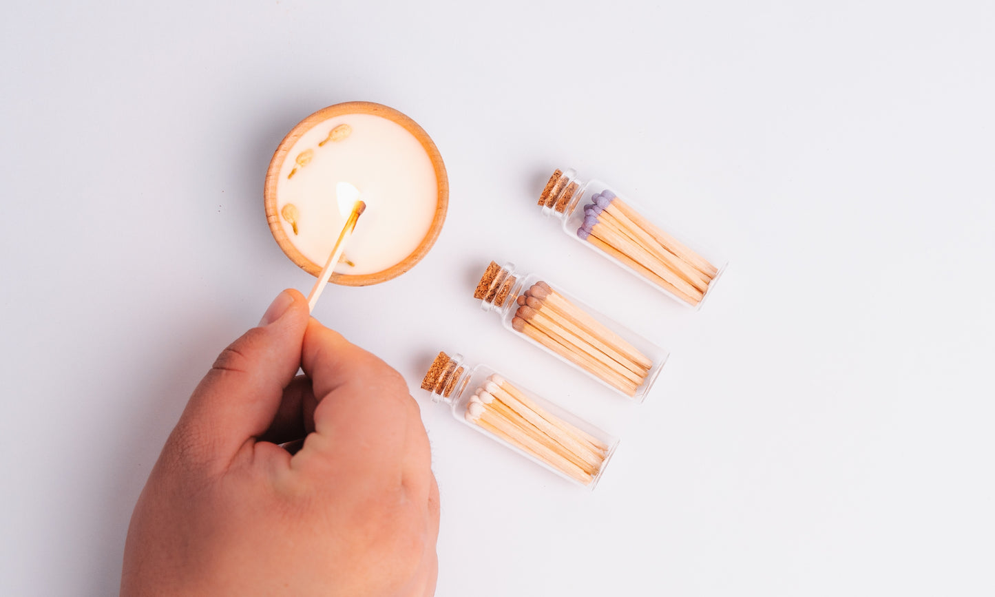 Matches - 20 Wooden Matches in Glass Jar